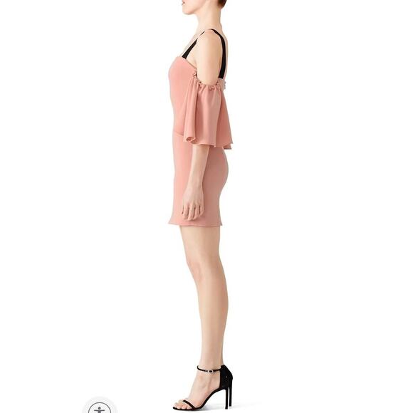 Cinq a Sept Bloom Monroe Mini Dress size 6 sheath off the shoulder blush pink - Picture 4 of 12